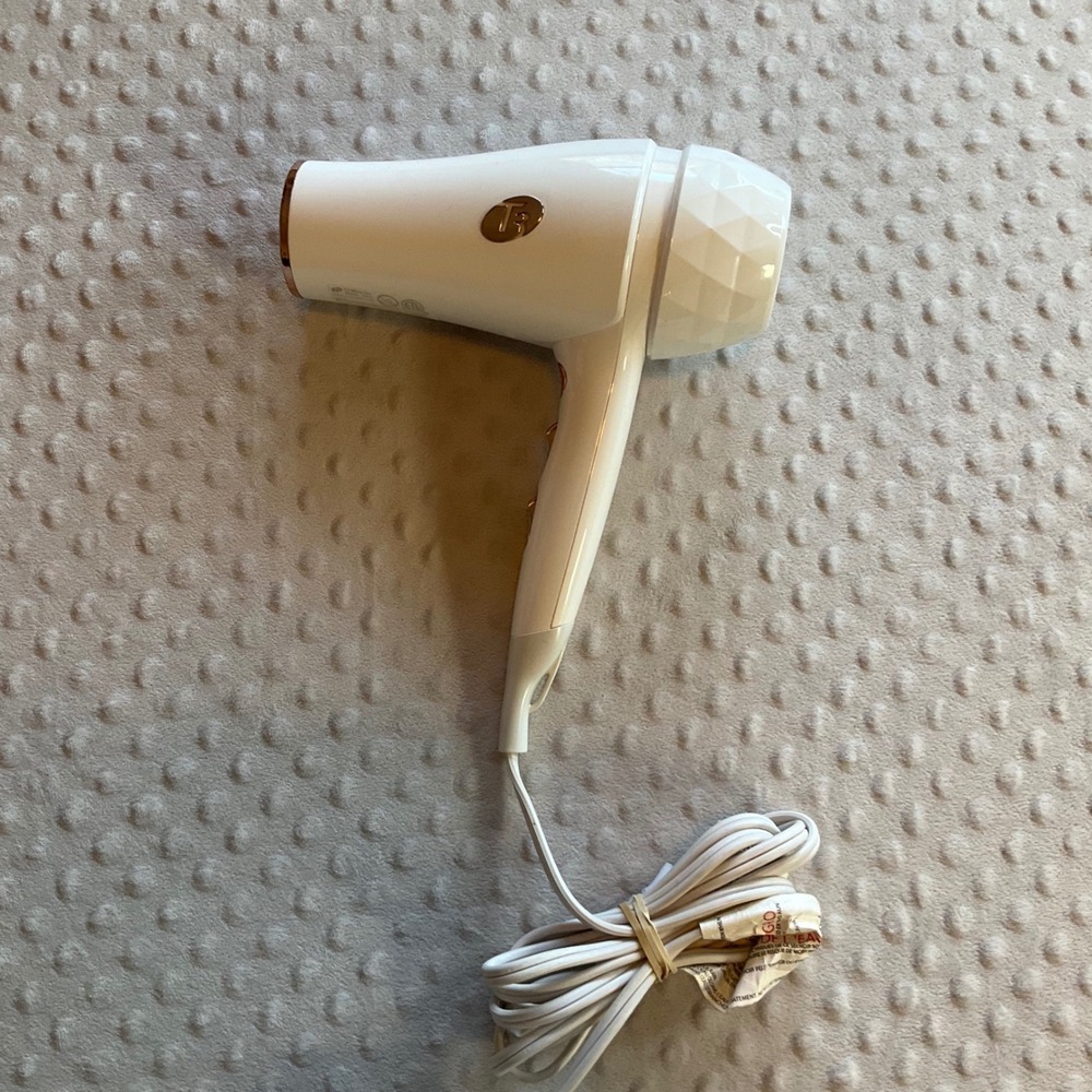 T3 Micro 73871 White Rose Gold Hair Dryer Professional Compact Lightweight